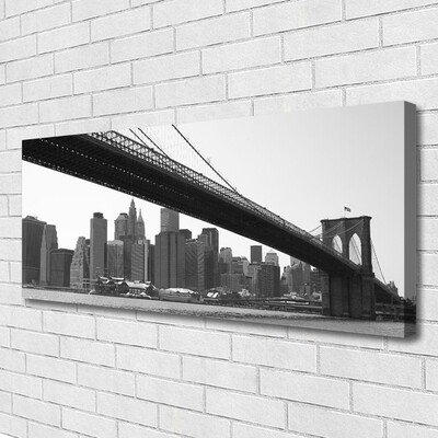 Tableaux sur toile Pont ville architecture gris noir