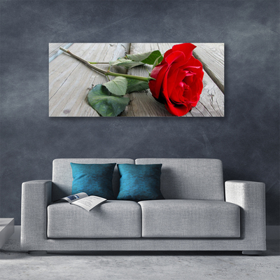 Tableaux sur toile Rose floral rouge vert