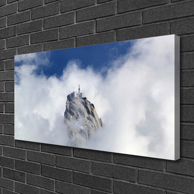 Tableaux sur toile Montagnes nuages paysage blanc gris bleu