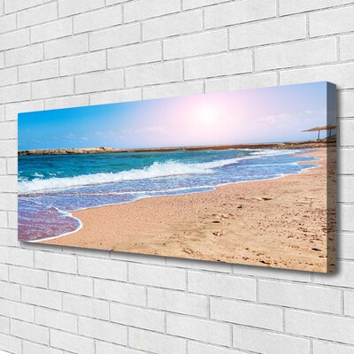 Tableaux sur toile Mer plage paysage bleu brun