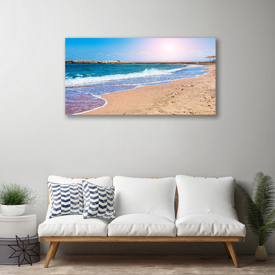 Tableaux sur toile Mer plage paysage bleu brun