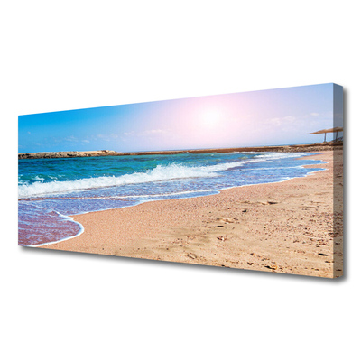 Tableaux sur toile Mer plage paysage bleu brun