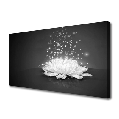 Tableaux sur toile Fleur floral blanc gris