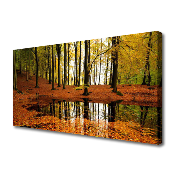 Tableaux sur toile Forêt nature orange brun vert