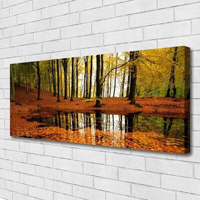 Tableaux sur toile Forêt nature orange brun vert