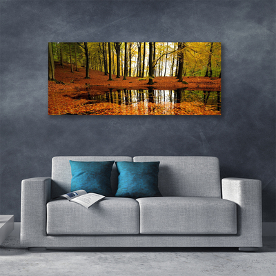 Tableaux sur toile Forêt nature orange brun vert