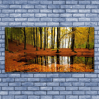 Tableaux sur toile Forêt nature orange brun vert