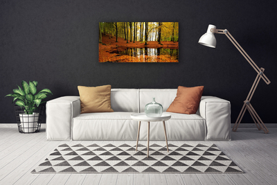 Tableaux sur toile Forêt nature orange brun vert