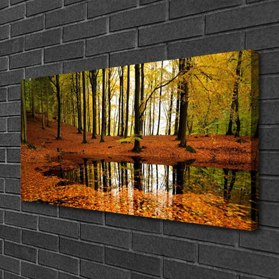 Tableaux sur toile Forêt nature orange brun vert