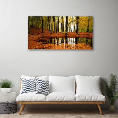 Tableaux sur toile Forêt nature orange brun vert