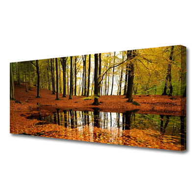 Tableaux sur toile Forêt nature orange brun vert