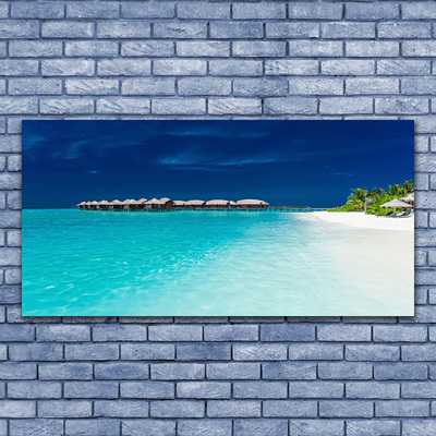 Tableaux sur toile Mer plage paysage bleu blanc