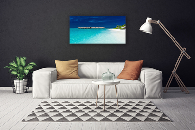 Tableaux sur toile Mer plage paysage bleu blanc