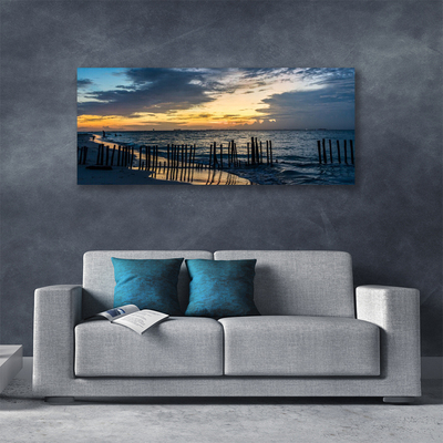 Tableaux sur toile Mer plage paysage bleu brun