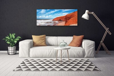 Tableaux sur toile Mer paysage bleu brun