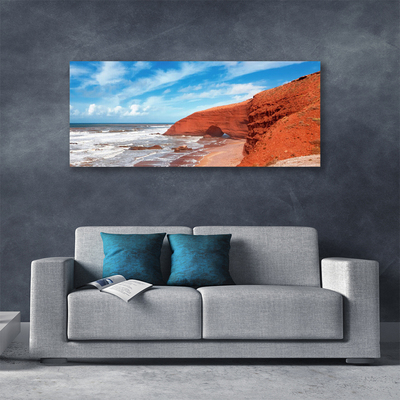 Tableaux sur toile Mer paysage bleu brun