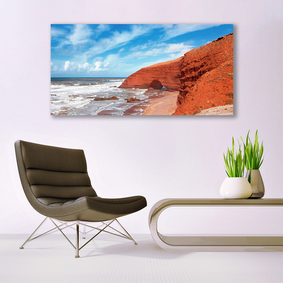 Tableaux sur toile Mer paysage bleu brun