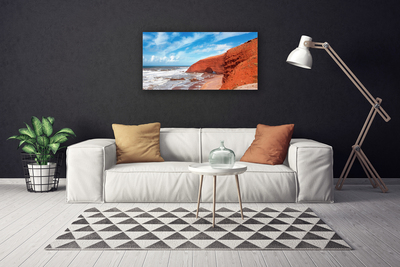 Tableaux sur toile Mer paysage bleu brun