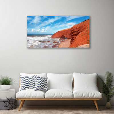 Tableaux sur toile Mer paysage bleu brun