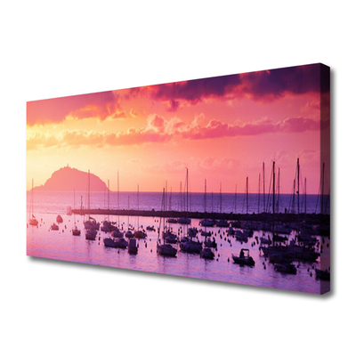 Tableaux sur toile Mer paysage orange violet