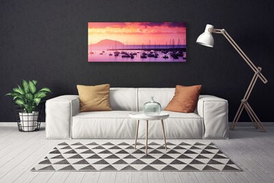 Tableaux sur toile Mer paysage orange violet