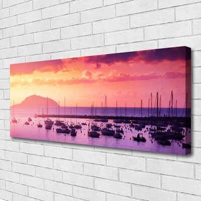 Tableaux sur toile Mer paysage orange violet