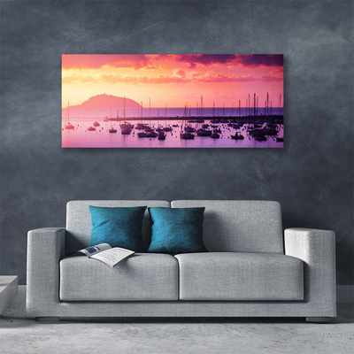 Tableaux sur toile Mer paysage orange violet