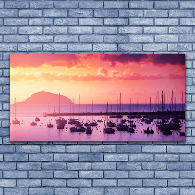 Tableaux sur toile Mer paysage orange violet