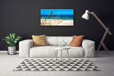 Tableaux sur toile Mer plage paysage brun bleu