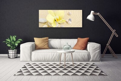 Tableaux sur toile Fleurs floral blanc vert