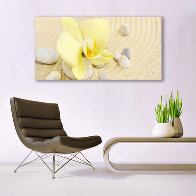 Tableaux sur toile Fleurs floral blanc vert