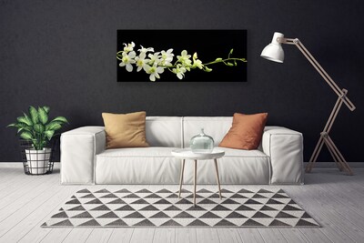 Tableaux sur toile Fleurs floral blanc vert