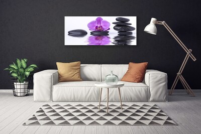 Tableaux sur toile Fleurs pierres art rose gris