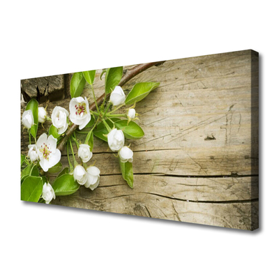 Tableaux sur toile Fleurs floral blanc vert