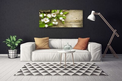 Tableaux sur toile Fleurs floral blanc vert