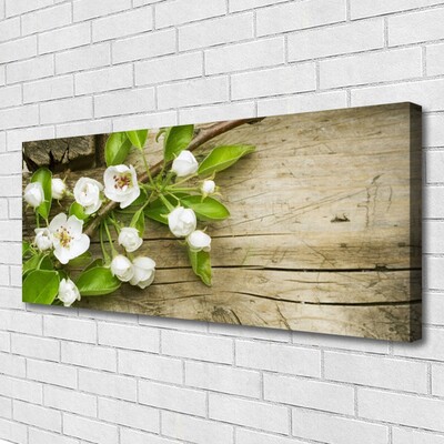 Tableaux sur toile Fleurs floral blanc vert