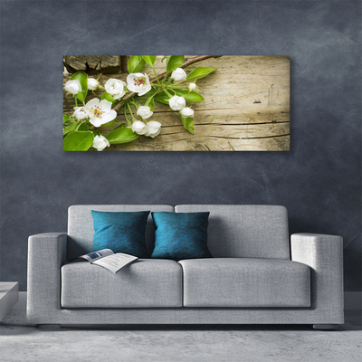 Tableaux sur toile Fleurs floral blanc vert