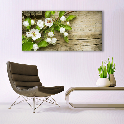 Tableaux sur toile Fleurs floral blanc vert