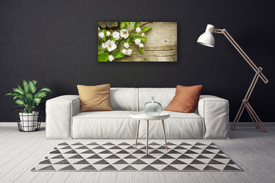 Tableaux sur toile Fleurs floral blanc vert