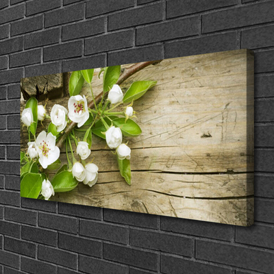 Tableaux sur toile Fleurs floral blanc vert