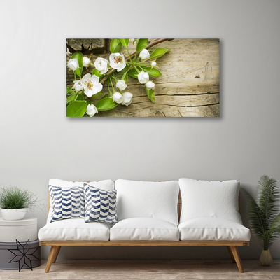 Tableaux sur toile Fleurs floral blanc vert