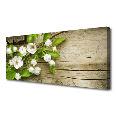 Tableaux sur toile Fleurs floral blanc vert