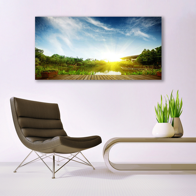 Tableaux sur toile Lac paysage vert