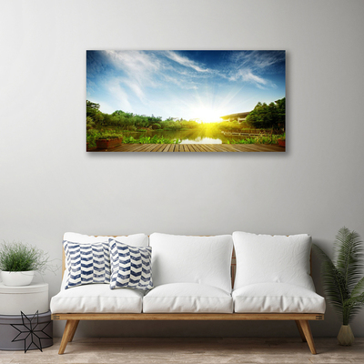 Tableaux sur toile Lac paysage vert