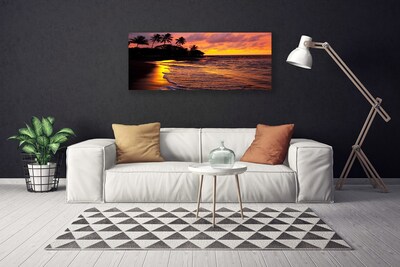 Tableaux sur toile Mer paysage jaune noir