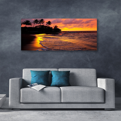 Tableaux sur toile Mer paysage jaune noir