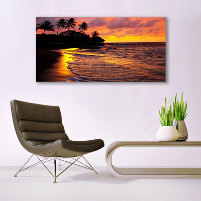 Tableaux sur toile Mer paysage jaune noir