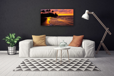 Tableaux sur toile Mer paysage jaune noir