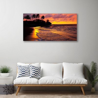 Tableaux sur toile Mer paysage jaune noir