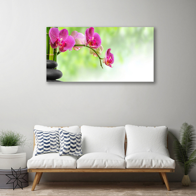 Tableaux sur toile Fleurs pierres floral rouge noir